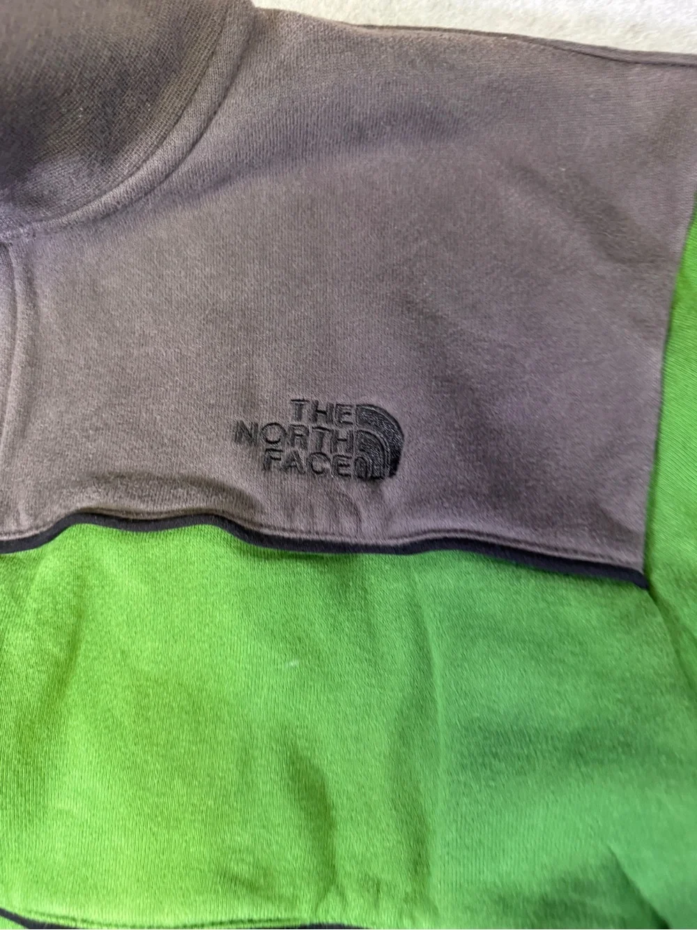 The North Face Men's Green Full-Zip Fleece with Charcoal Yoke